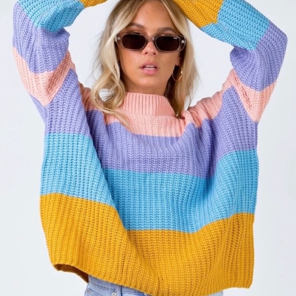 Princess Polly Sweaters - Colorblock Chunky knit sweater